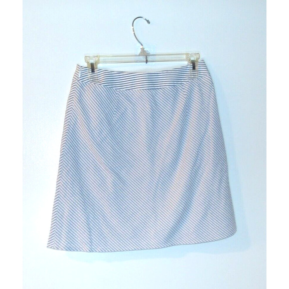 Casual Corner Annex‎ Skirt Women's Size 4 Blue Seersucker Side Zip Lined - Picture 4 of 4